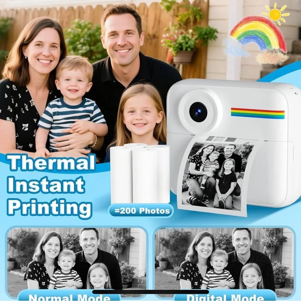 OTJ Kids Insta Print Dual Camera White Rainbow Kids Camera BNIB Gift Toy!!!